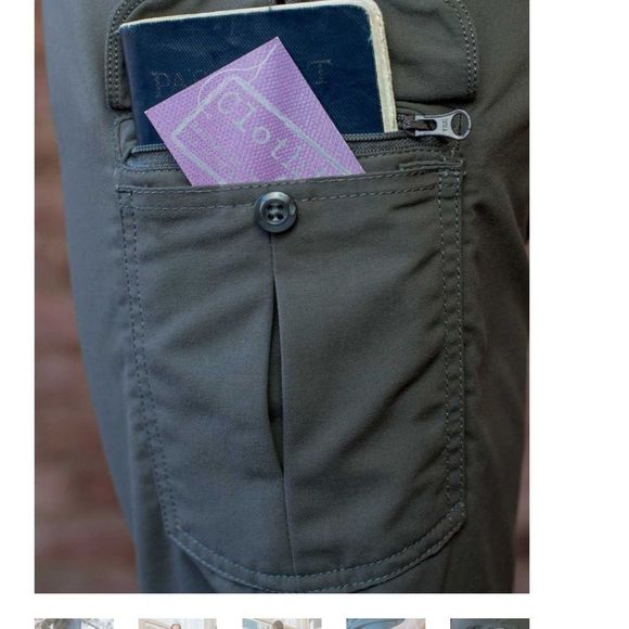 SET of 2 Pairs of Clothing Arts Pocket Proof Travel Pants in Green/khaki sz 8 - Picture 11 of 16